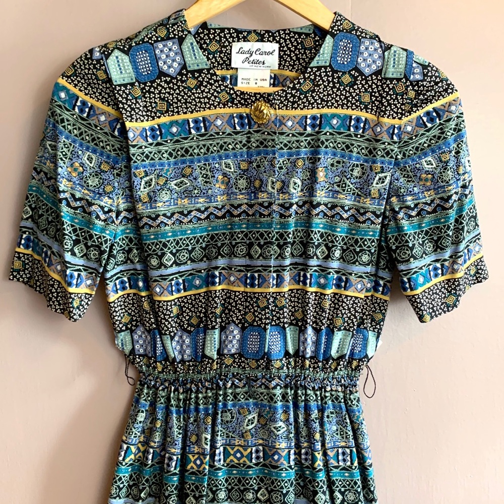 VINTAGE LADY CAROL MIDI DRESS COLORFUL PRINT - Picture 3 of 10